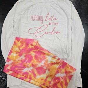 Wildfox Pink & Orange Tie-Dye Leggings